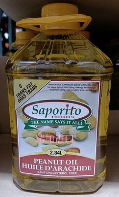 直邮加拿大SAPORITO  PEANUT OIL特级食用花生油2.84L无反式脂肪