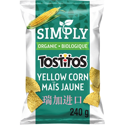 包邮加拿大Tostitos有-机黄玉米薄脆片240克*2包无麸质无反式脂肪