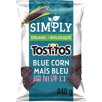 包邮加拿大Tostitos有-机蓝玉米薄脆片240克*2包无麸质无反式脂肪