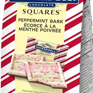 包邮加拿大GHIRARDELLI薄荷树皮方块牛奶巧克力141克限量版多种