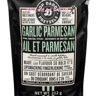 包邮加拿大POP DADDY PRETZELS椒盐卷饼条大蒜芝士212G*2包多口味