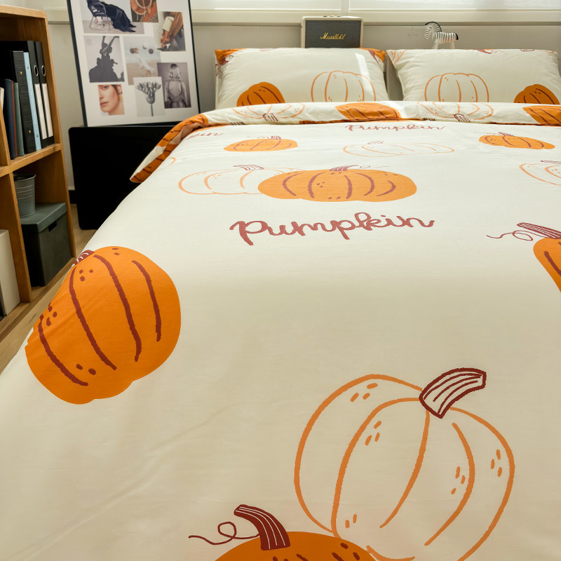 南瓜全棉印花四件套纯棉床单被套床上用品网红款清新床笠款三件套,床上用品,床品套件/四件套/多件套,淘宝优惠券,粉丝福利购,淘宝优惠卷