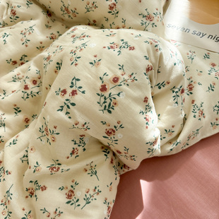 全棉双层纱浅汐小碎花单件床单床笠纯棉学生宿舍被单可配三四件套