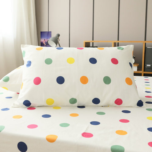 唐朝一只鱼全棉波点简约单人枕套