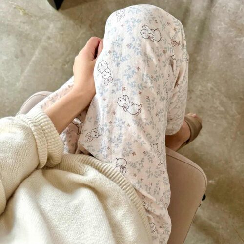 唐朝一只鱼双层纱小兔薇拉睡裤