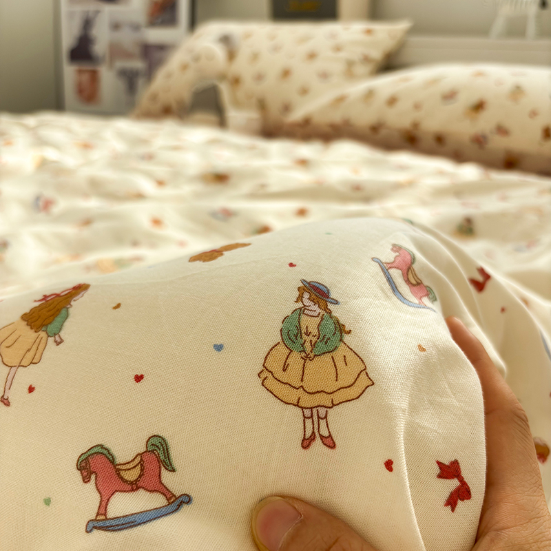 唐朝一只鱼双层纱公主木马被套