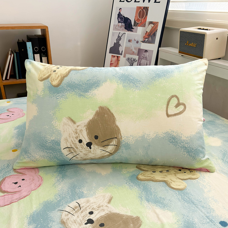 唐朝一只鱼纯棉漫画动物单人枕套