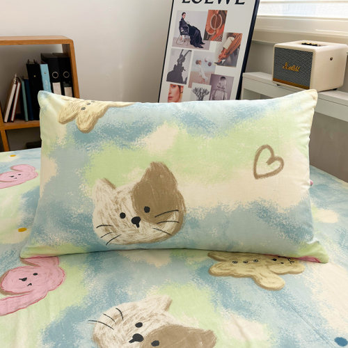 ins风漫画动物全棉枕套可机洗