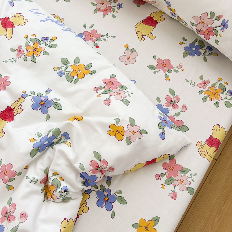 熊宝宝纯棉床上卡通四件套全棉儿童床品学生宿舍三件套被套床单款,床上用品,床品套件/四件套/多件套,淘宝优惠券,粉丝福利购,淘宝优惠卷