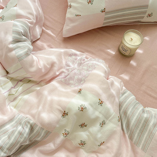 A类母婴级双层纱少女心事纯棉床单单件床笠被套可配全棉三四件套