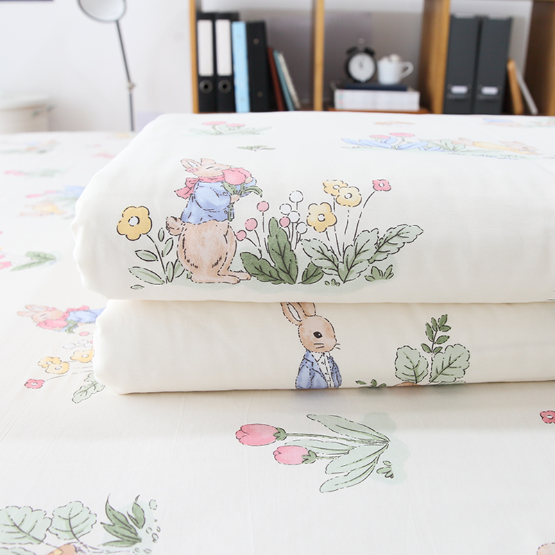 唐朝一只鱼全棉小兔乐园卡通被罩