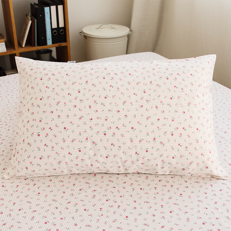 唐朝一只鱼全棉心动玫瑰单人枕套