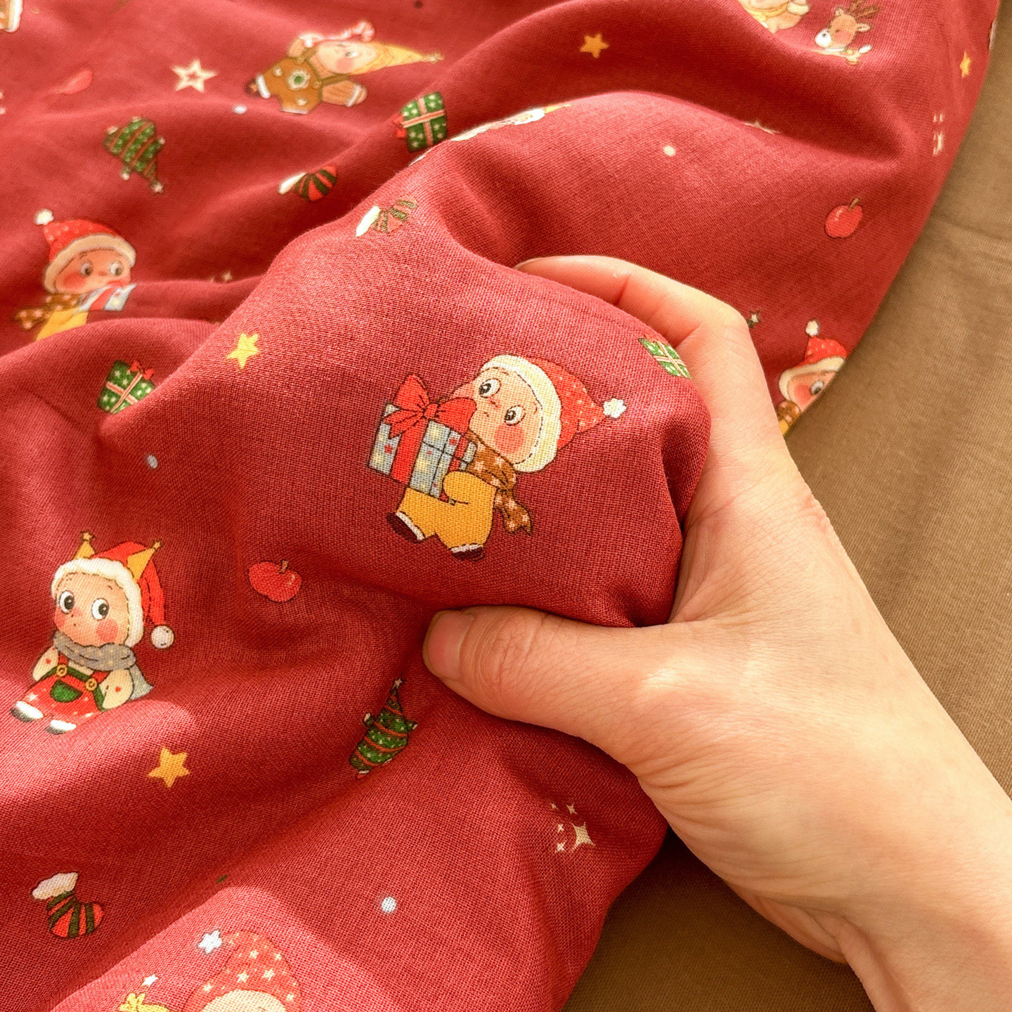 唐朝一只鱼圣诞星星人全棉床单