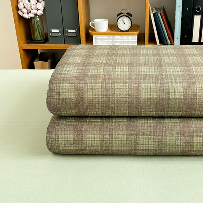 唐朝一只鱼双层纱暗绿格被套