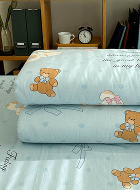 小猫时光全棉纯棉被套单人舒适180x220cm单双人被子罩宿舍四季款