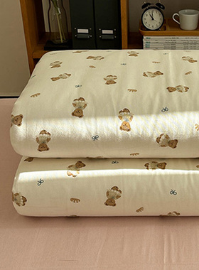 双层纱熊小姐被套单件全棉单双人被子罩宿舍180x220cm纯棉被罩