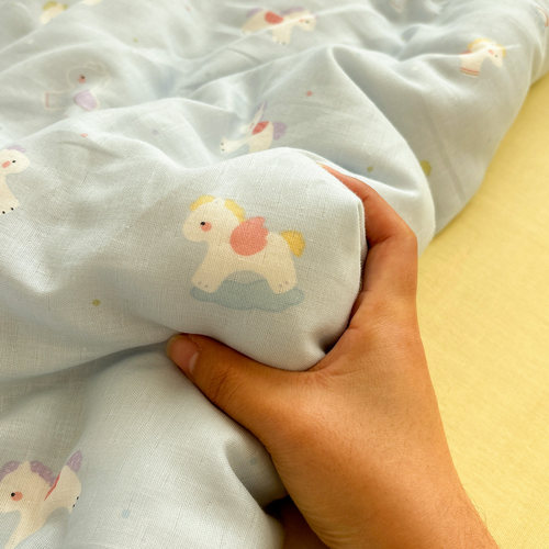 唐朝一只鱼彩虹小马全棉床单