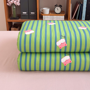 粉色河马卡通双层纱全棉纯棉被套单双人被罩加大可定制200x230cm