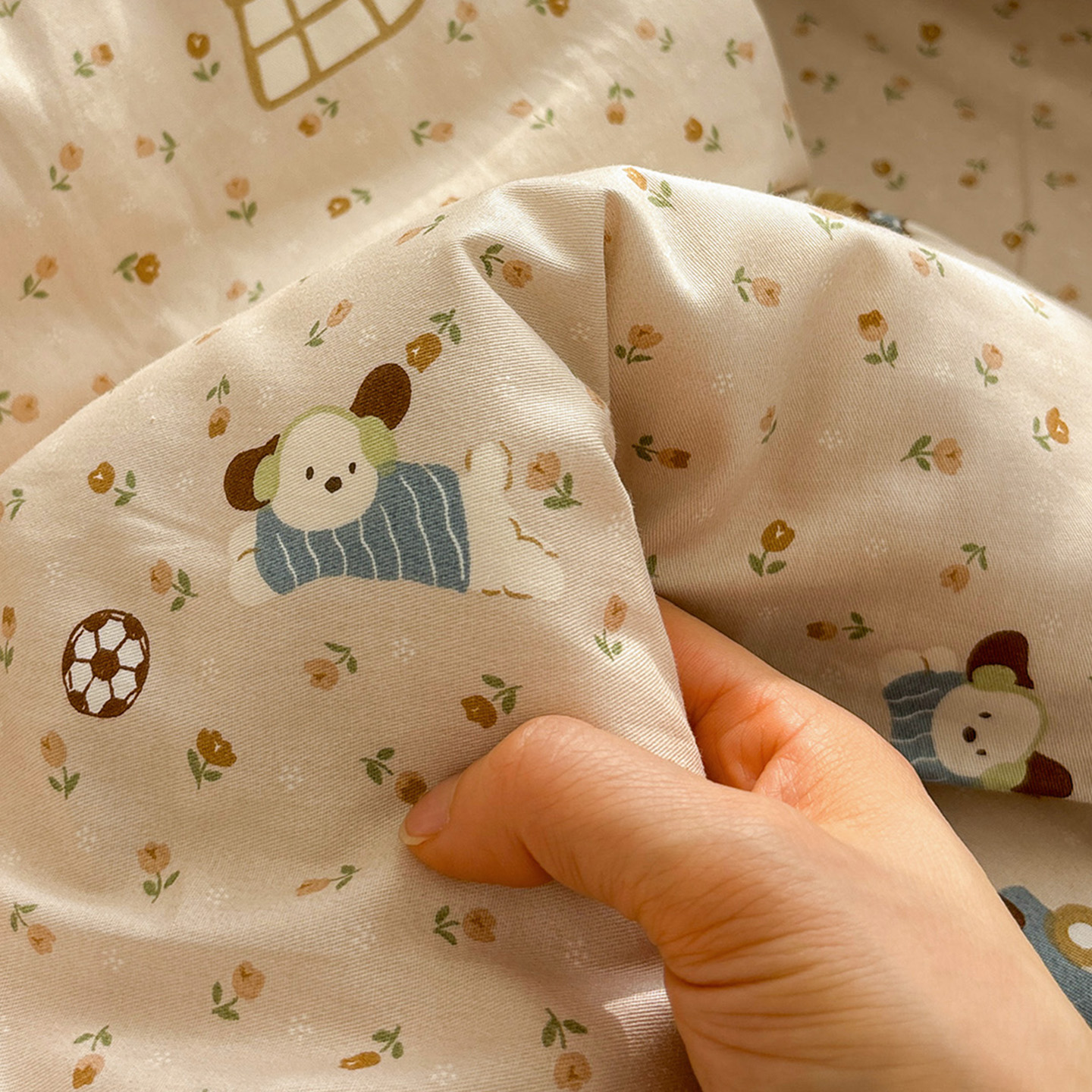 唐朝一只鱼足球小狗床单