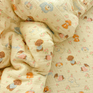 A类全棉皱皱纱软萌萌卡通单件床单床笠纯棉学生宿舍可配三四件套