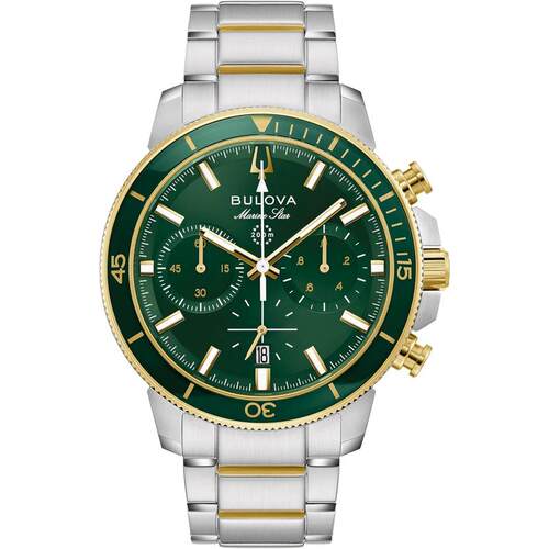 海外代购BULOVA/宝路华男士欧美腕表计时码表日历显示不锈钢表带