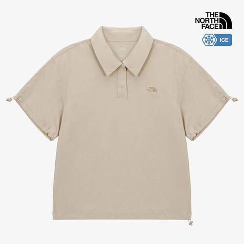 代购THE NORTH FACE北面女士POLO衫透气速干凉感吸湿浅色系短袖