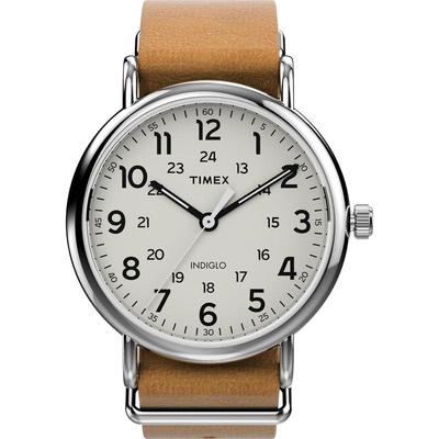 代购Timex天美时女士腕表夜光计时指针走时皮带金属防水牛皮