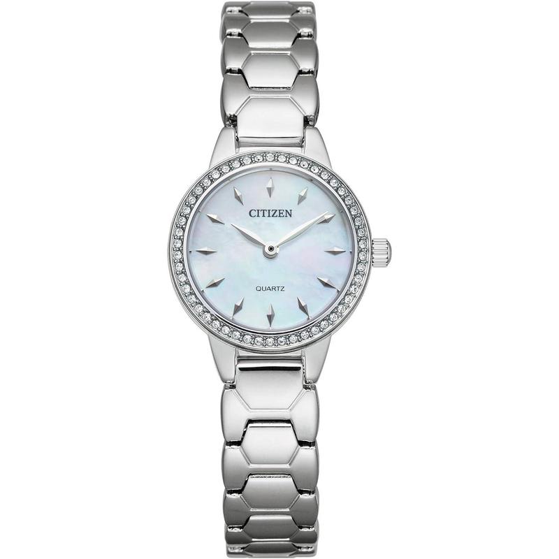 代购代购Citizen西铁城手表女腕表三针石英日历无矿物玻璃钢带金