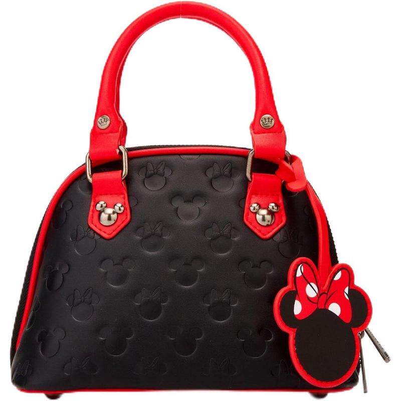 代购Loungefly女士单肩包可拆卸肩带顶部手柄金属徽章装饰