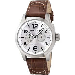 代购Invicta男士腕表计时夜光日期测速钢带皮带防水银色商务休闲