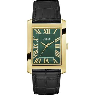 代购 腕表计时夜光日期防水金属皮带金色绿色商务休闲 GUESS男士