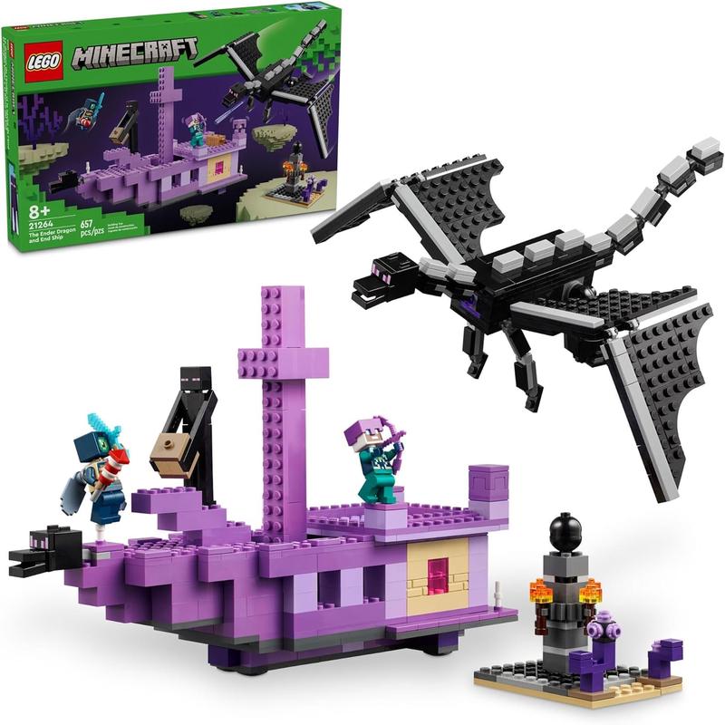 代购LEGO/乐高Minecraft我的世界冒险套装ENDER龙船颗粒积木玩具