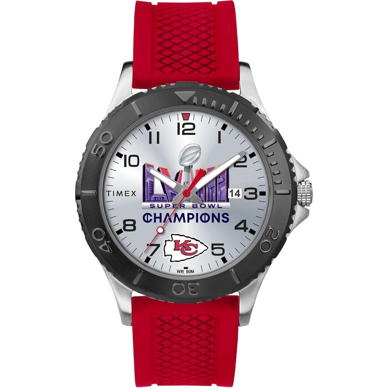 Timex天美时手表男腕表夜光计时防震耐磨红色橡胶钢圈防水运动