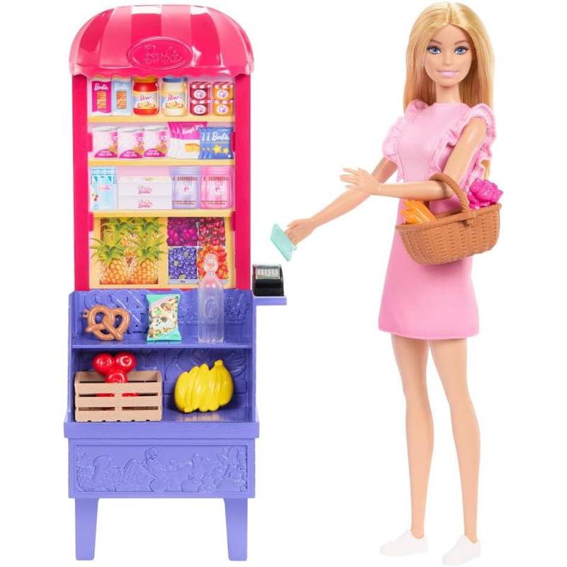 海外代购BARBIE/芭比娃娃情景模拟过家家互动多件套装塑料材质