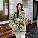 短外套连帽开衫学院风【冬款现货】199-17512-P155-控238，女装针织衫/毛衣，浙宝199