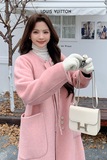 双面羊绒【现货】70毛粉色双面呢199-17503-P295-控418，女装毛呢外套，浙宝199