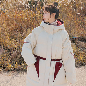 ins长款羽绒棉服女冬季加厚外套2025年新款棉袄韩版宽松棉衣过膝图片