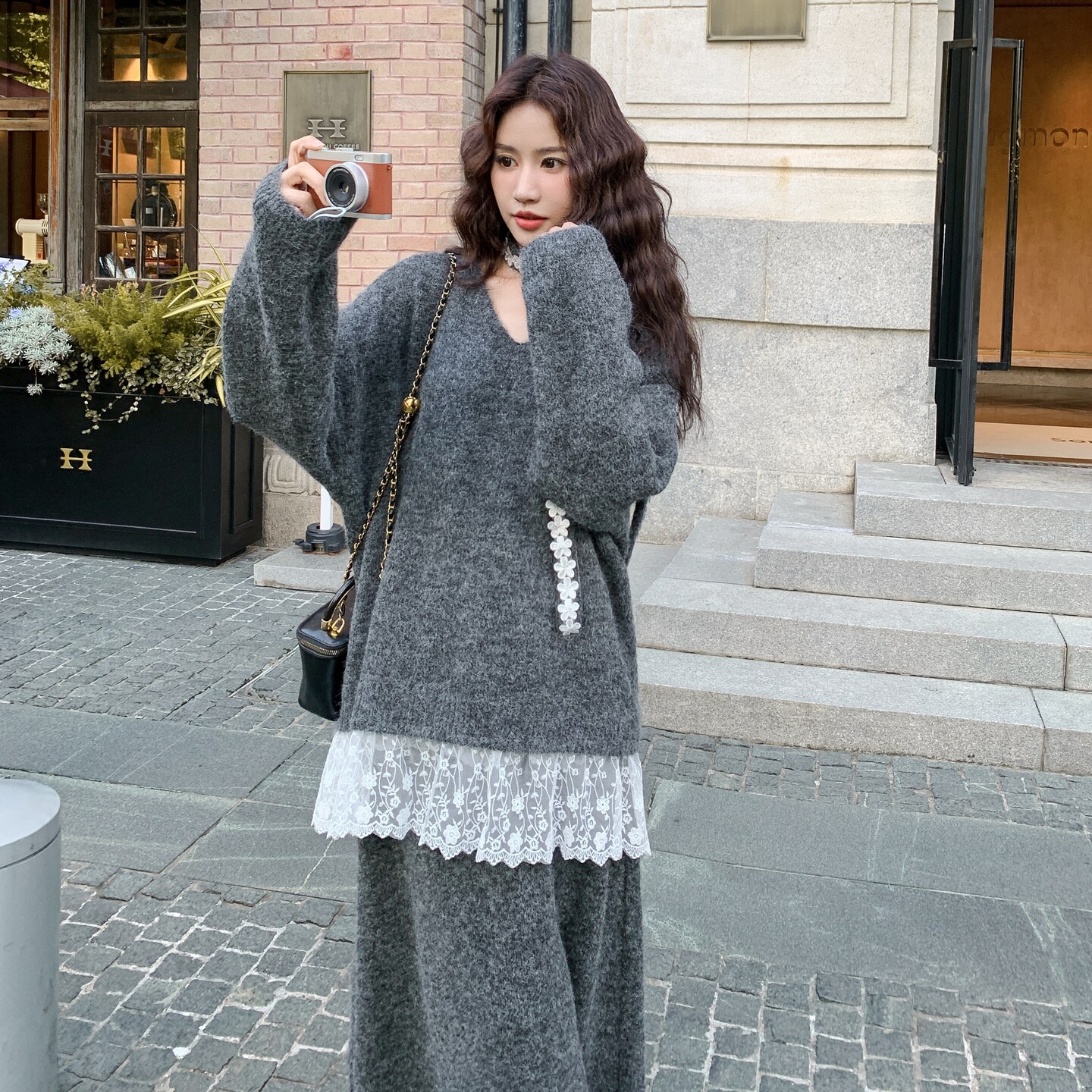 199-26395-P155-K228【好款现货】二件套毛衣套装送织带,女装套装/套裙,浙宝199