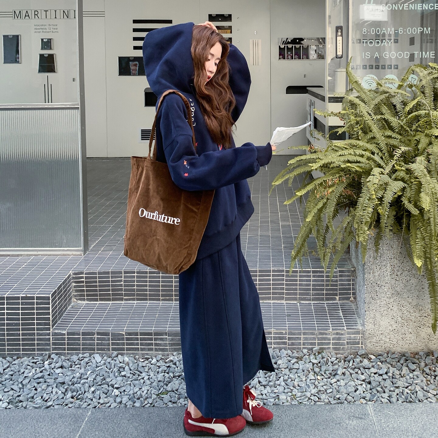 慵懒风休闲卫衣套装女2025秋季新款设计感高腰显瘦半身裙两件套,女装套装/套裙,浙宝199