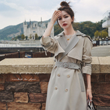 韩版长款风衣外套女装2025春秋新款今年流行显瘦气质时尚连帽大衣，女装风衣，浙宝199