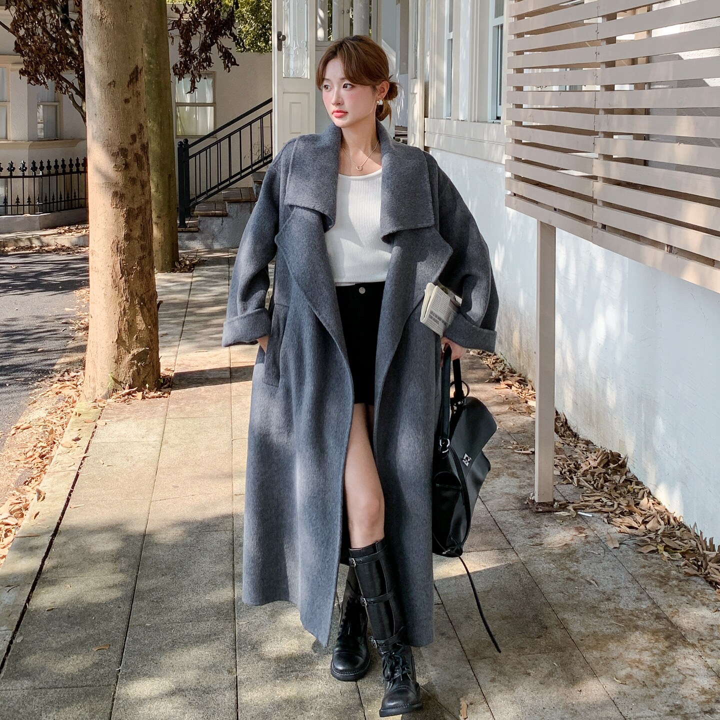 199-W16-P315-K468【档口现货】双面羊绒长款大衣韩版oversize,女装毛呢外套,浙宝199