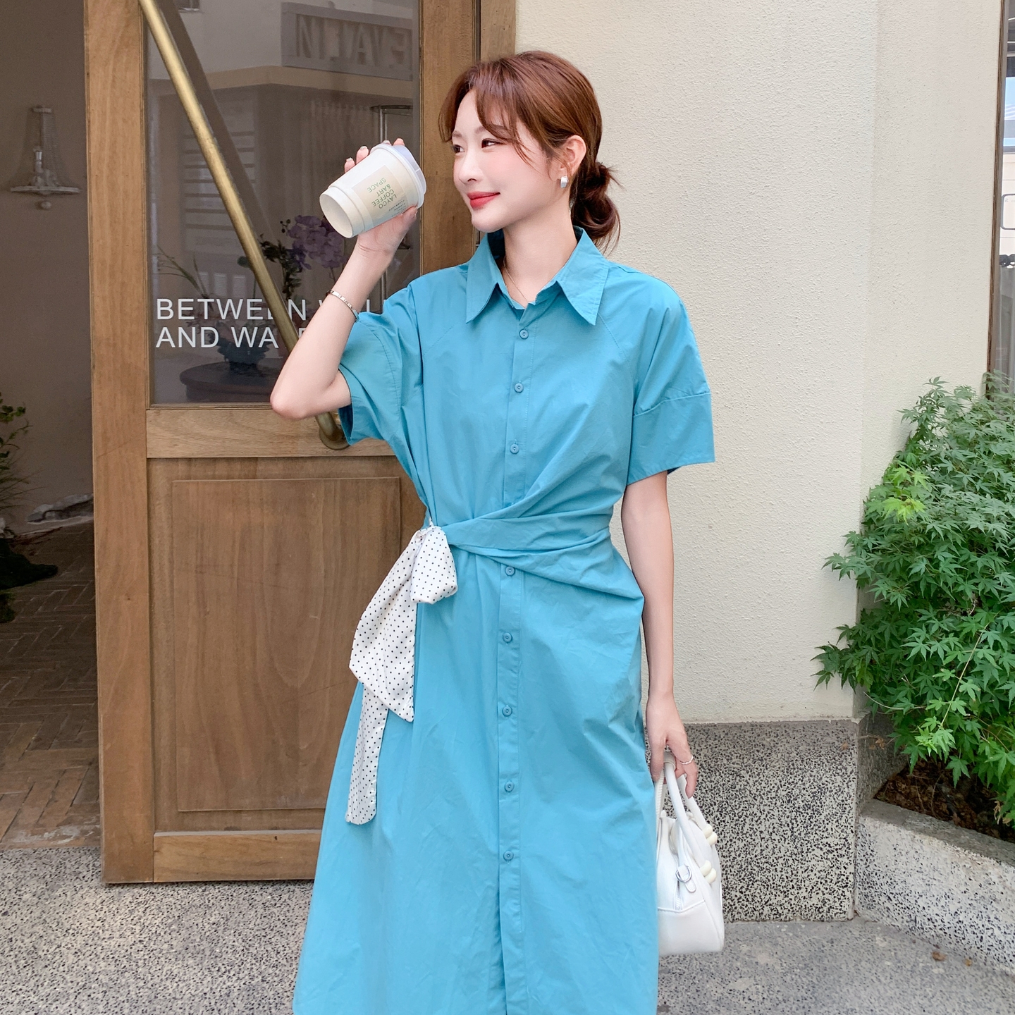 199-26268-P125-控188【好款现货】衬衫裙连衣裙收腰，女装连衣裙，浙宝199
