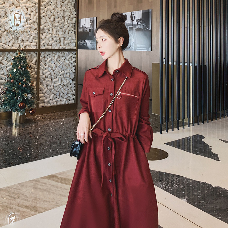 赫本风红色连衣裙女时尚衣服春装2025春秋新款爆款别致高级感裙子，女装连衣裙，浙宝199