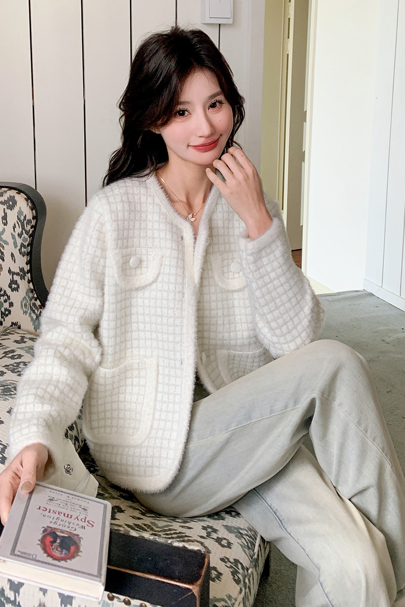 新款【现货秋款】小外套小香风马海毛199-26059-P125-控188,女装短外套,浙宝199