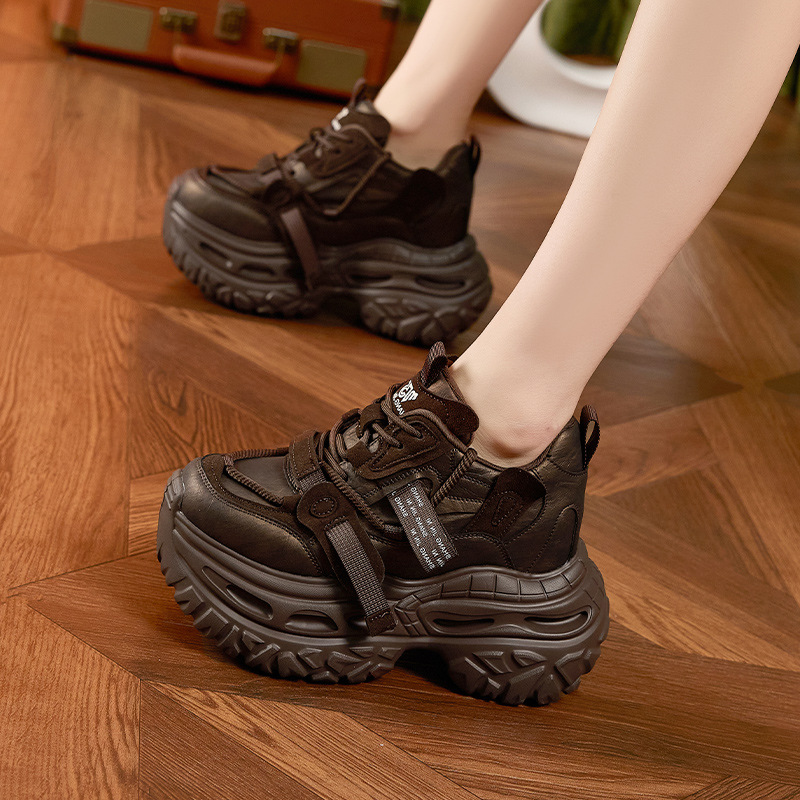 厚底老爹鞋女2026春季新款轻便防