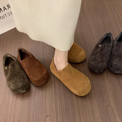 保暖加绒棉瓢鞋一脚蹬乐福鞋