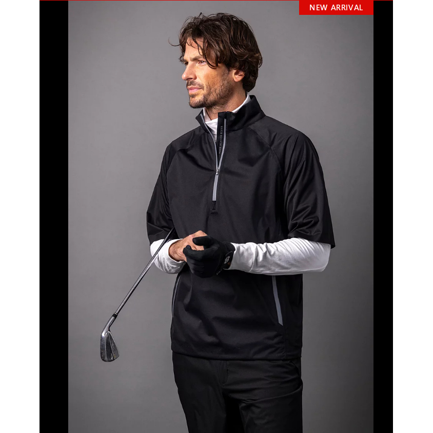 彬彬家~540美金四面弹运动短袖防水高尔夫短袖半拉链轻量级冲锋衣