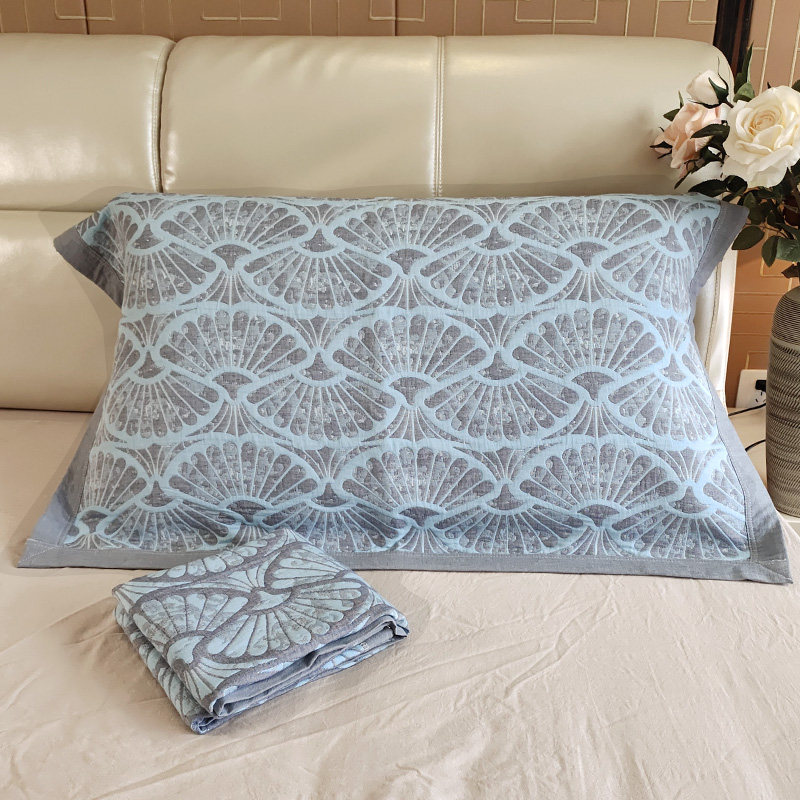 加大纯棉纱布枕巾一对包邮情侣全棉枕头巾吸汗四季欧式盖巾55*85