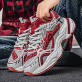 网面透气百搭休闲运动鞋 46春夏新款 时尚 厚底增高鞋 大码 老爹鞋 男鞋