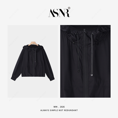 BRAIDI 衣长55  26SS/ 轻柔哑光后背压褶连帽拉链衫 1095WW